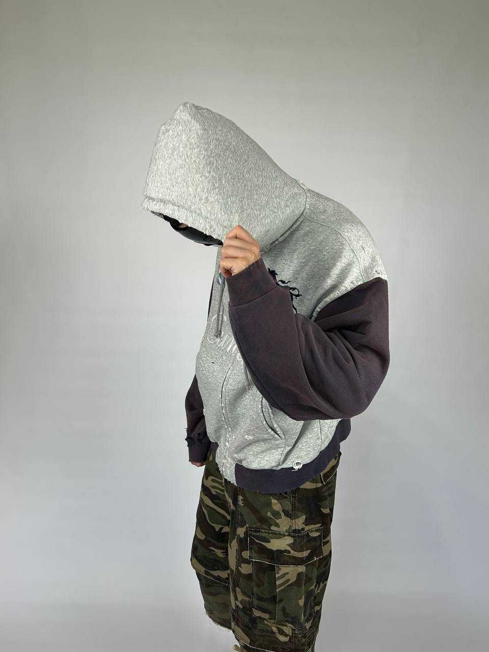Project GRAILZ G/R gr кофта zip up худи серая зипка худі сіра зіп M S