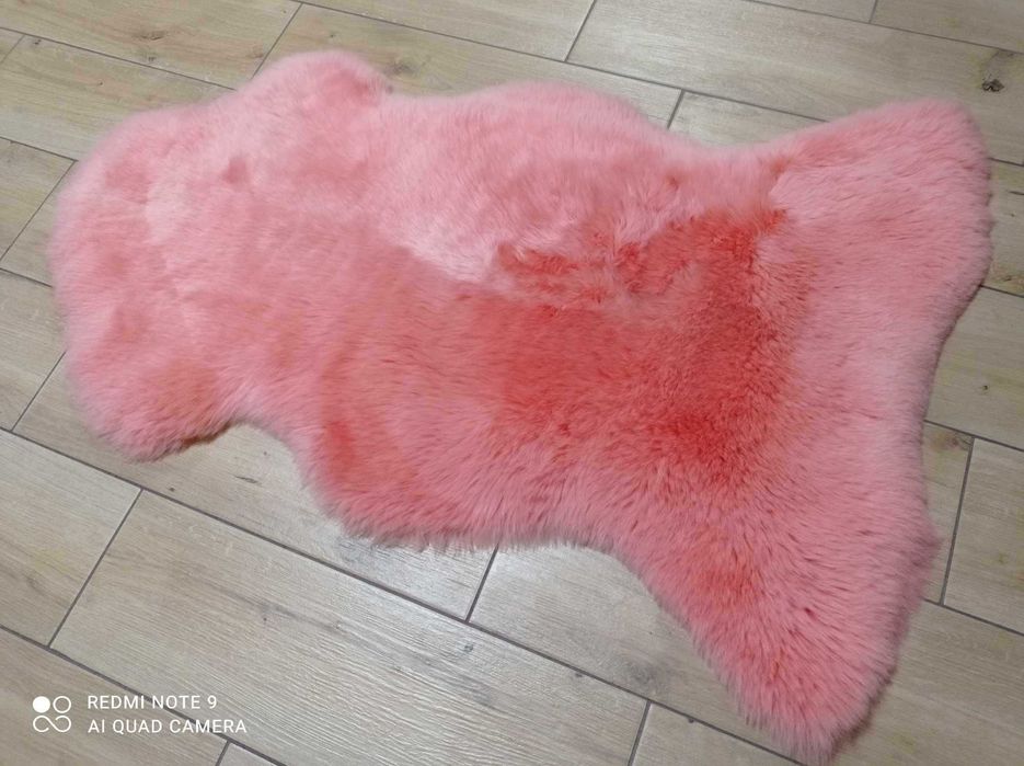 Dywan SKÓRY OWCZE duże skóra owcza różowa farbowana