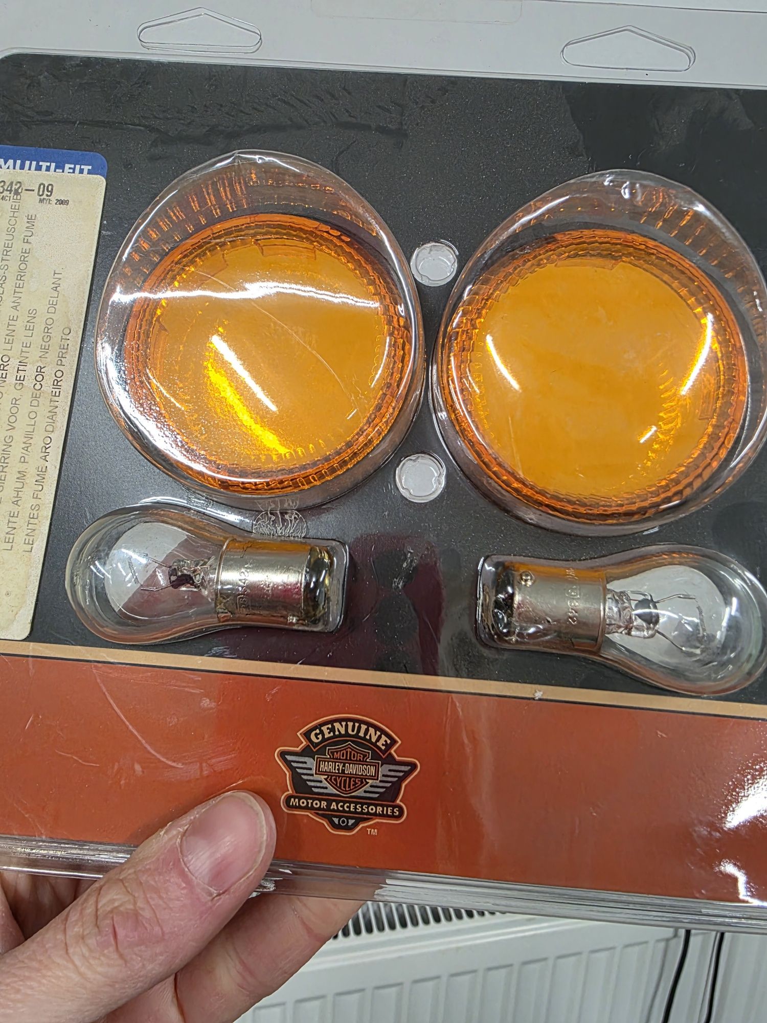 Klosze Kierunkowskazów Pomarańczowe Harley-Davidson Oryginał + Żarówki