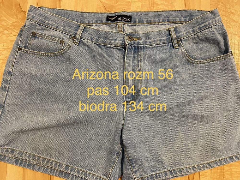 Arizona rozm 56 XXL męskie szorty niebieskie jeansowe dżinsowe pas 104