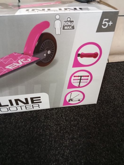 Hulajnoga EVO inline scooter różowa do 50 kg