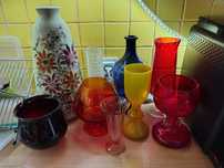 Wazony ozdobne vintage szkło i ceramikq