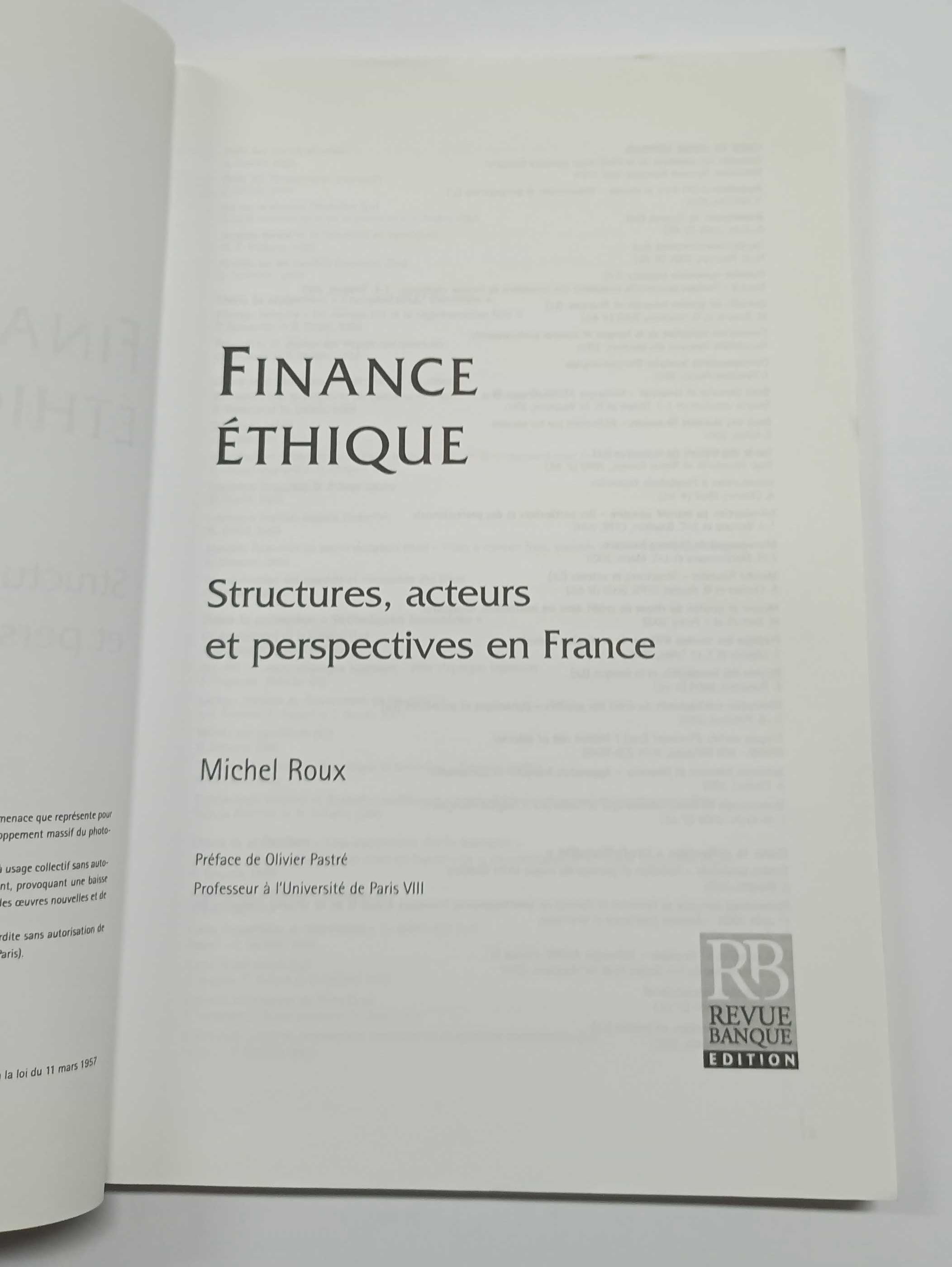 Finance Éthique, de Michel Roux