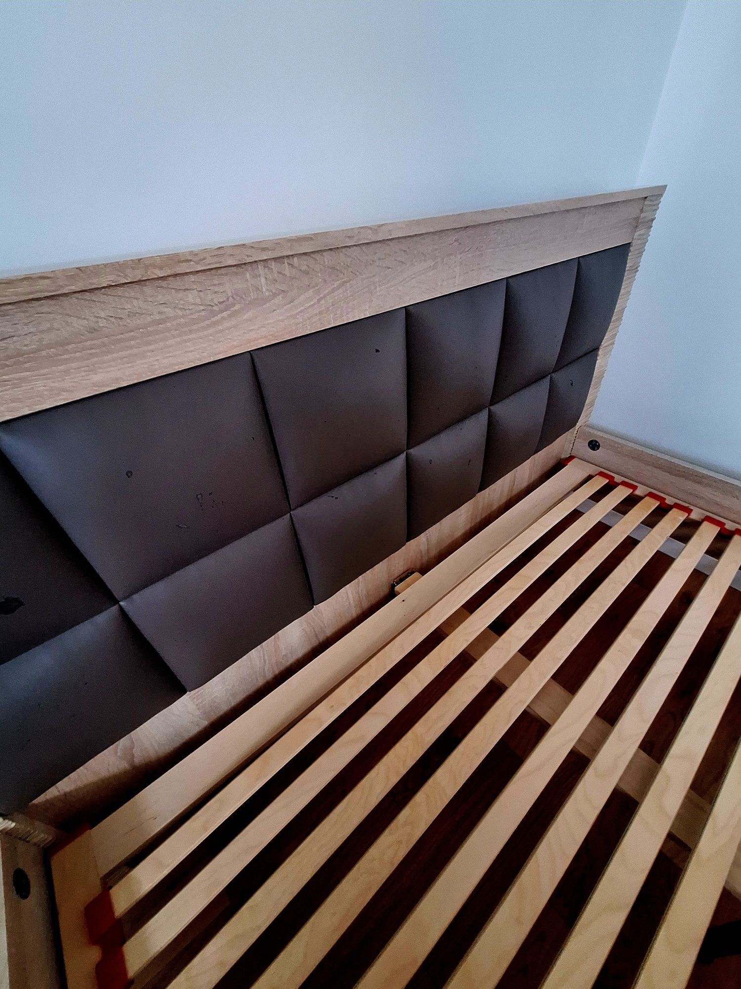 Kompletne łóżko BRW dąb sonoma 140x200 materac rehabilitacyjny