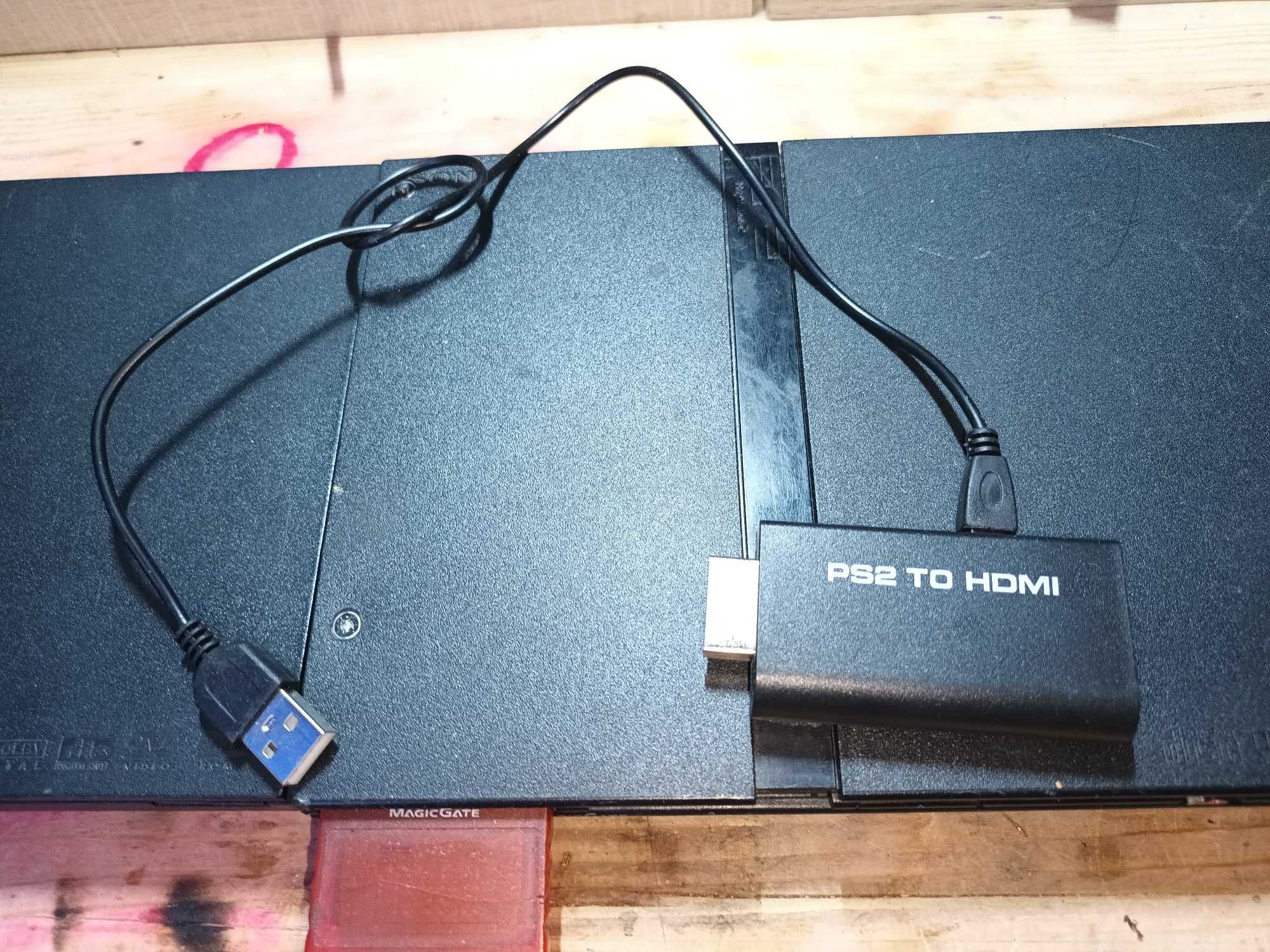 Konsola 2x PS2, 2xpad, 2xmemory card, hdmi, FMCB, FUNTUNA ZESTAW, ZAMI
