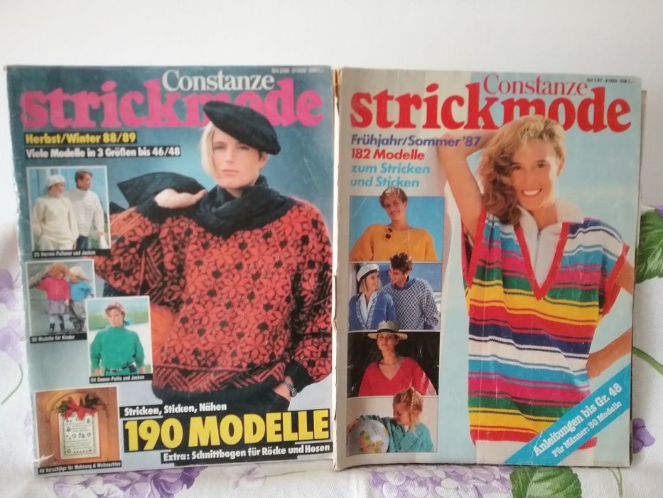 Revistas de ponto de cruz, tricot e decoração