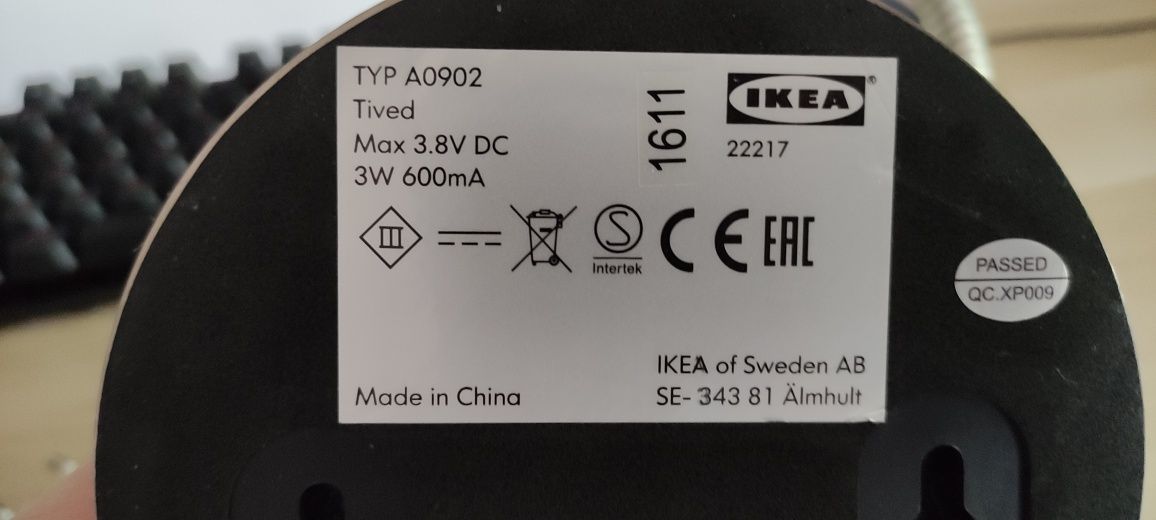 Lampka ścienna LED IKEA A0902 TIVED