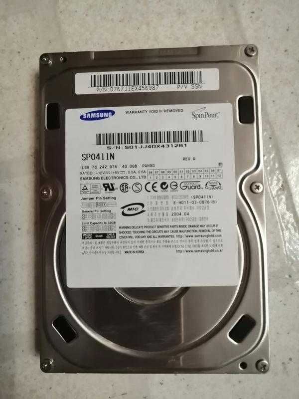 HDD 3.5 Samsung 40 Gb. 7200 RPM. IDE. Для ПК