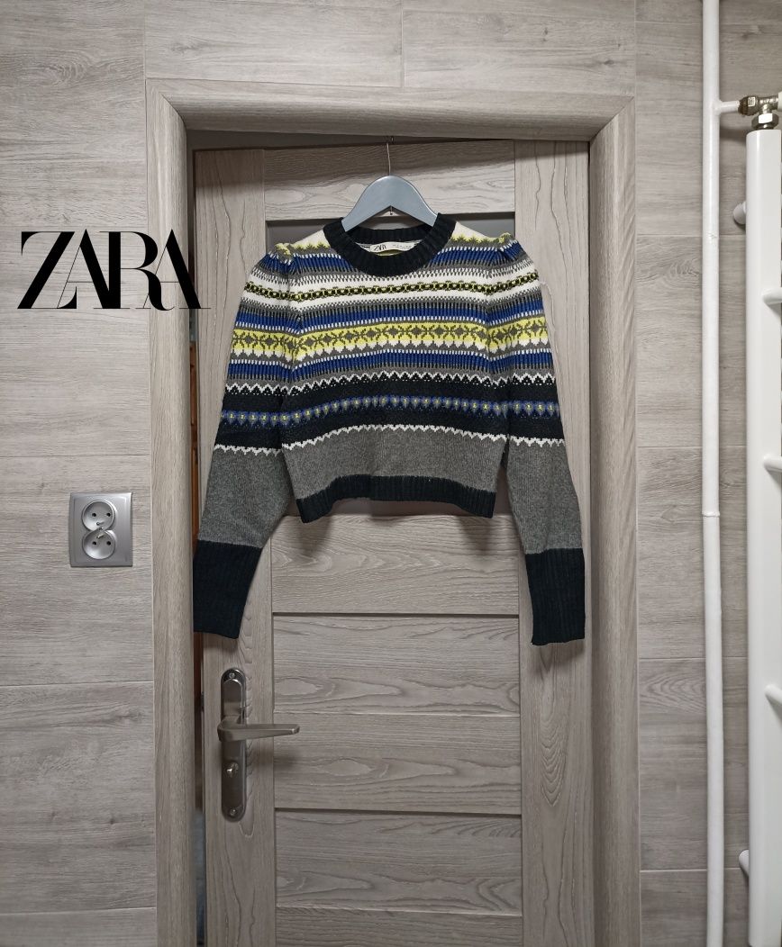 Sweter wzór bufki poszukiwany modny must have hit wełna Zara