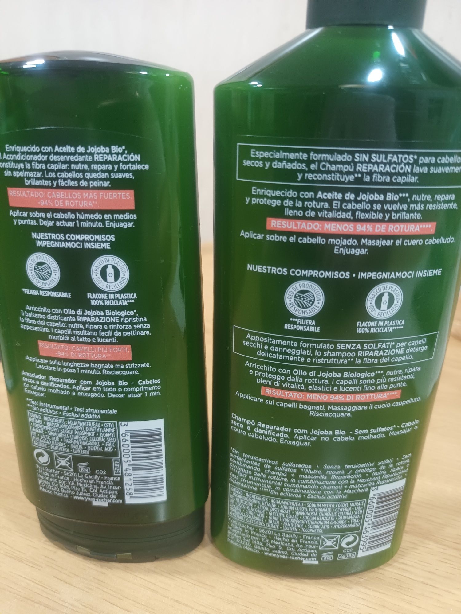 Champô e amaciador reparador com jojoba bio