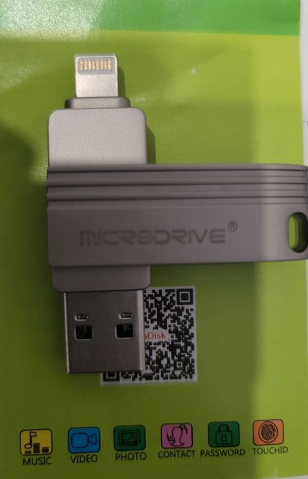 Флешка, 64гб, usb/lightning для iphone/android