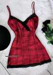 Top Bluzka Gorsetowa Satynowa Kratka Koronka Elegancka Gothic Lolita