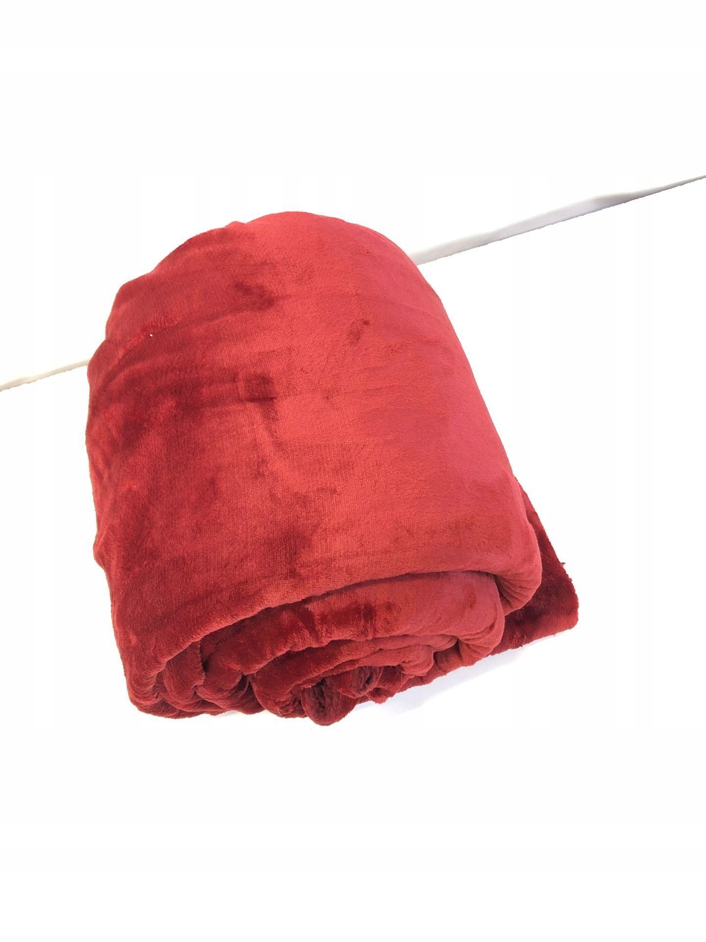 Czerwona koc sherpa 220x240 cm Bedsure ciepła miękka flanelowa