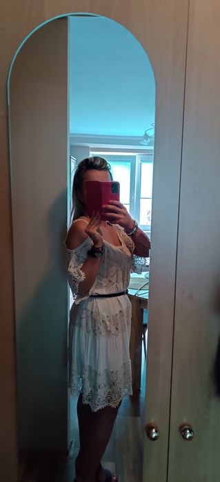 Sukienka koronkowa, ażurowa -M/L