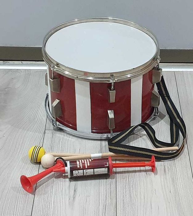 Duży 12 cali głośny bęben do kibicowania biesiada kapela pałki pasek