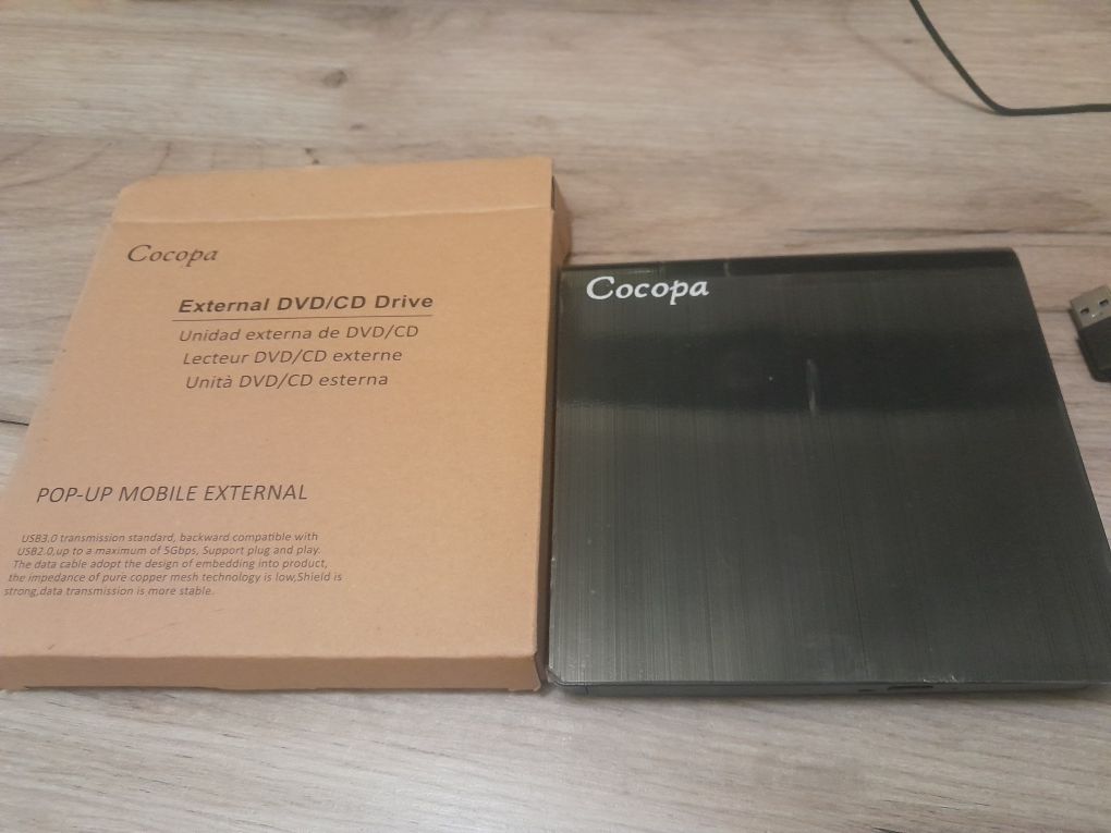 Cocopa bt638 USB 3.0 zewnętrzny odtwarzacz i nagrywarka CD/DVD czarna