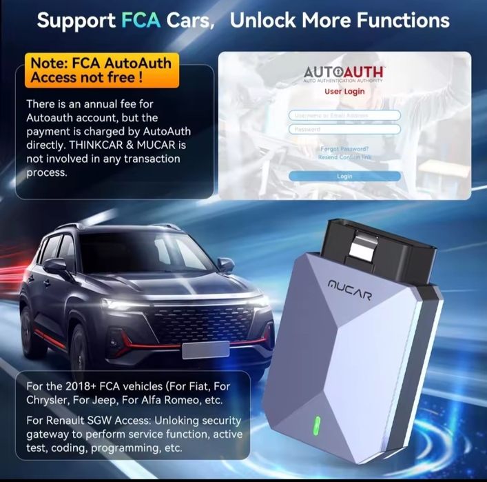 Obd2 Mucar BT200 Max мультимарочний сканер lifetime 2025