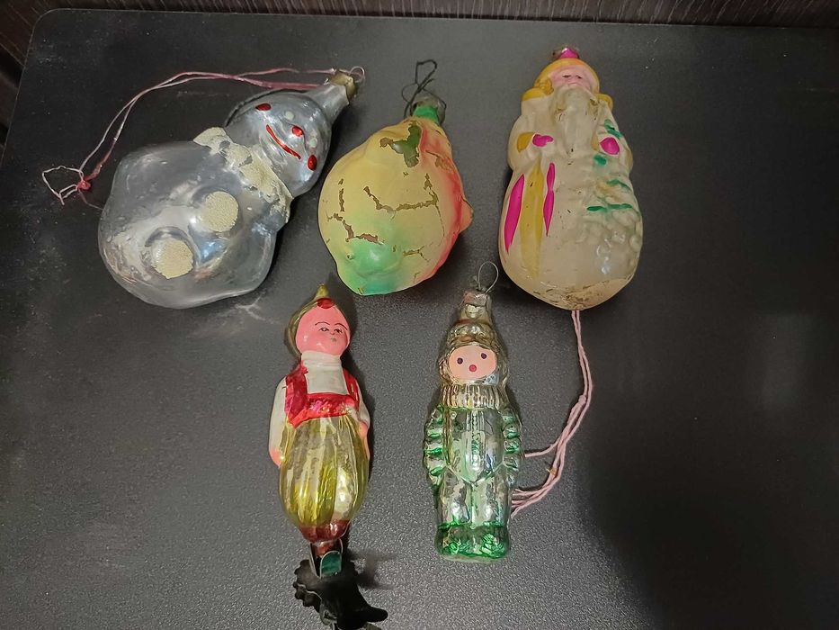 Радянські вінтажні Ялинкові прикраси іграшки СРСР Ялинка Дід Мороз