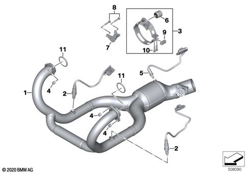 Coletor escape BMW R NINE T euro5 21-23