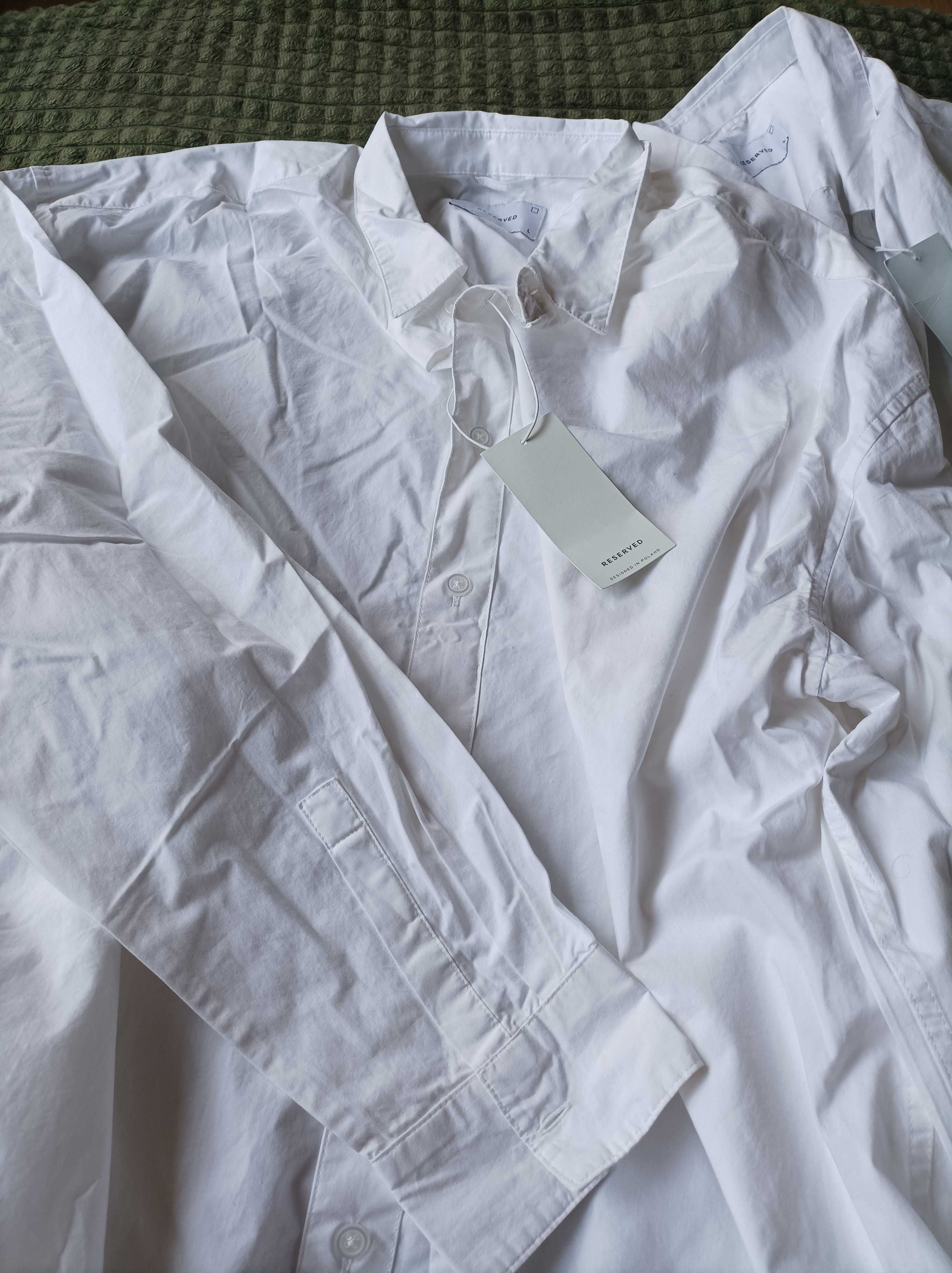 Białe koszule męskie rozmiar L