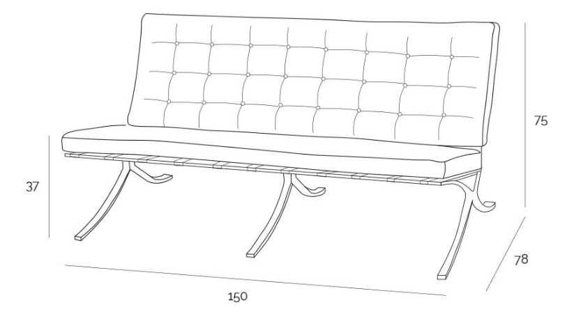 Sofa Barcelona dwuosobowa