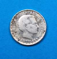 Urugwaj 50 centesimos rok 1943, dobry stan, srebro 0,700