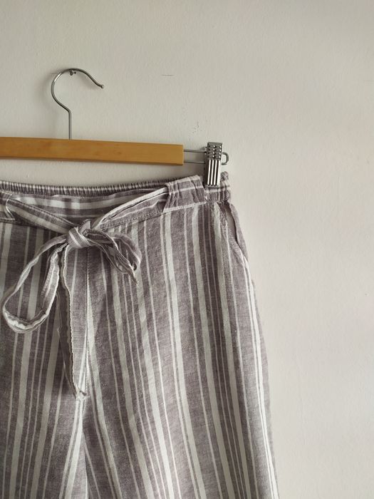 Spodnie damskie lniane len bawełna Sinsay paperbag na lato 36 S