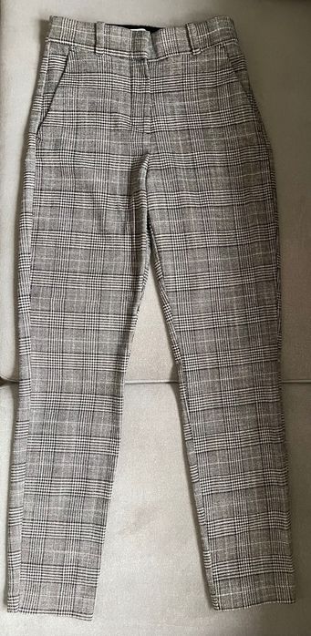Spodnie damskie dziewczęce krata 34 H&M