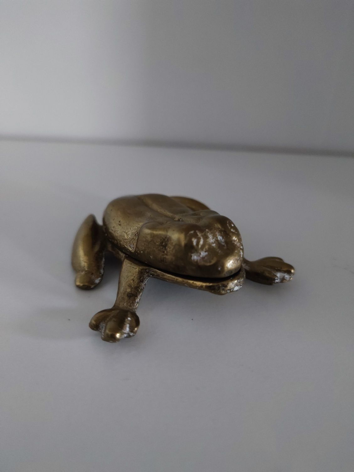 Vintage Frog Żaba Mosiężna figurka