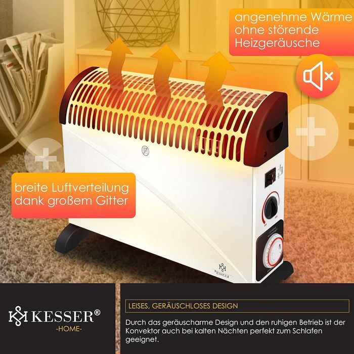 KESSER Konwektor grzejnik 2000 W, 24-godzinny zegar