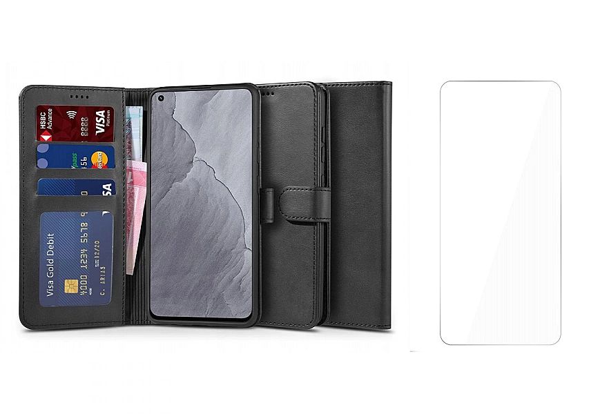 Etui Wallet + Szkło Płaskie do Realme Gt Master