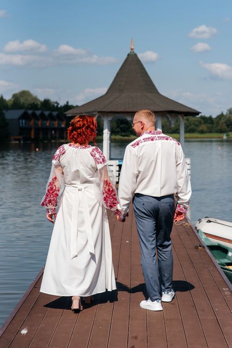 Плаття, сорочка з вишивкою, весільний комплект