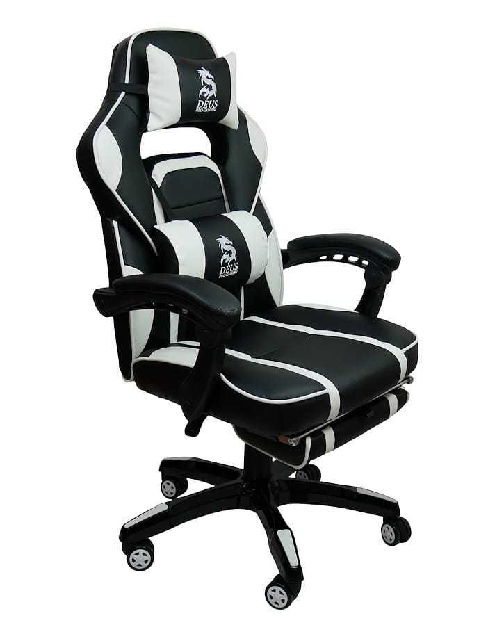Fotel Gamingowy DEUS Large White obrotowy dla graczy