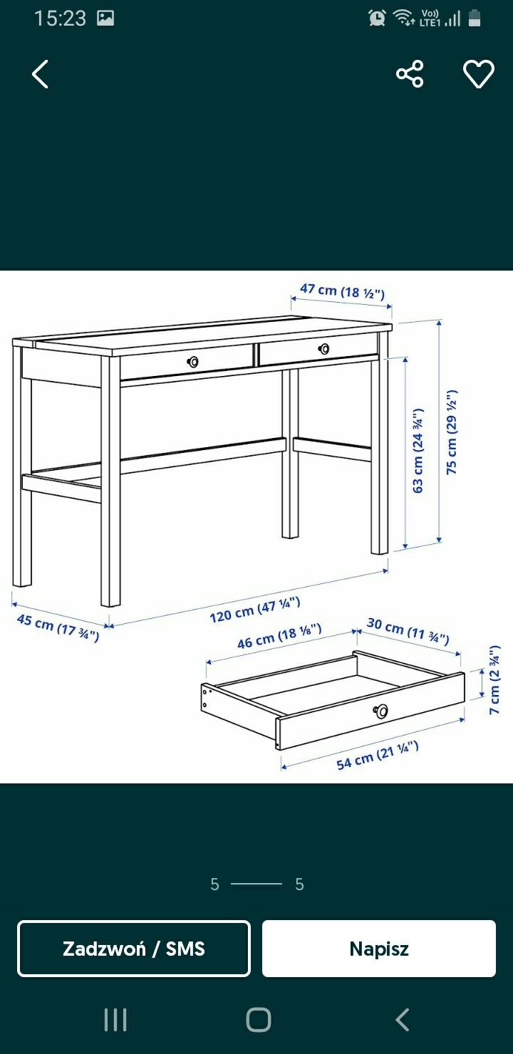 Biurko białe hemnes