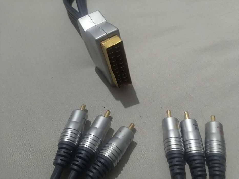 6 RCA Audio e Video para cabo Scart componente vídeo Profigold
