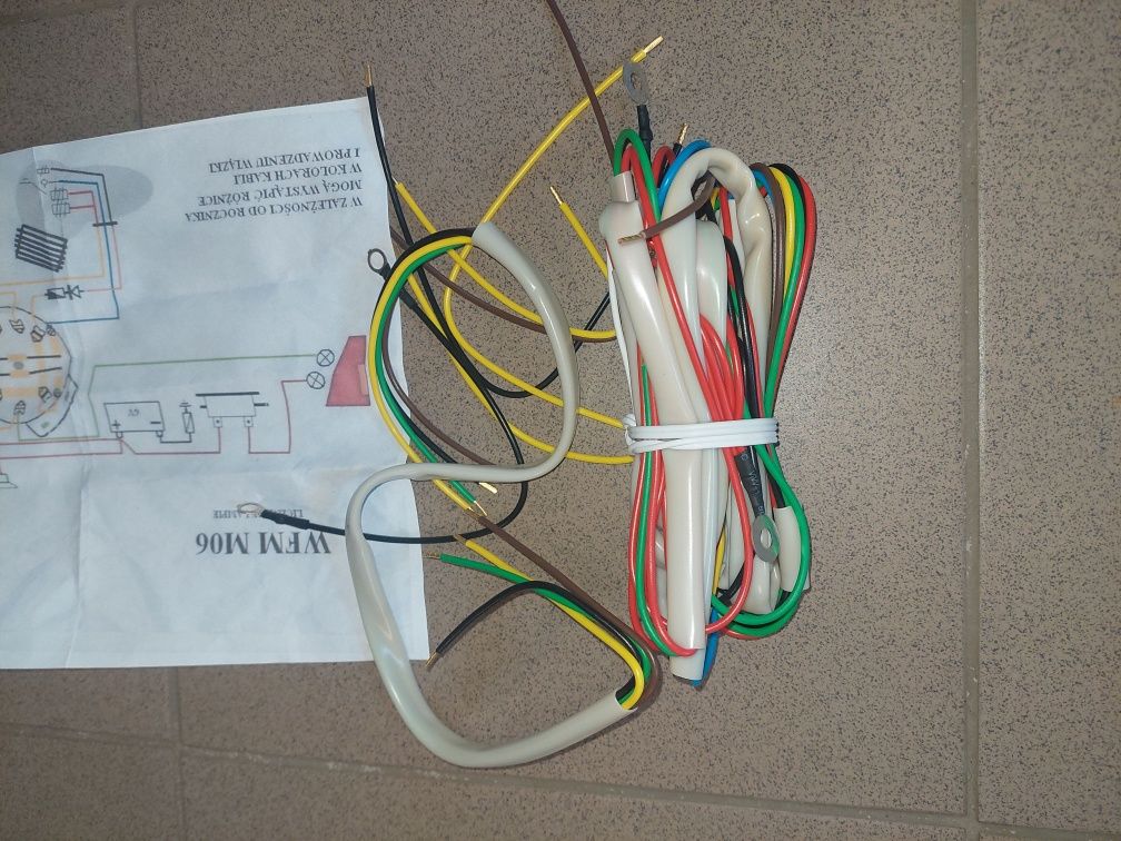 Nowa Polska instalacja elektryczna rama wfm m06 wiązka+schemat