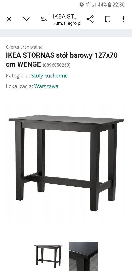 Stół barow ystornas  Ikea