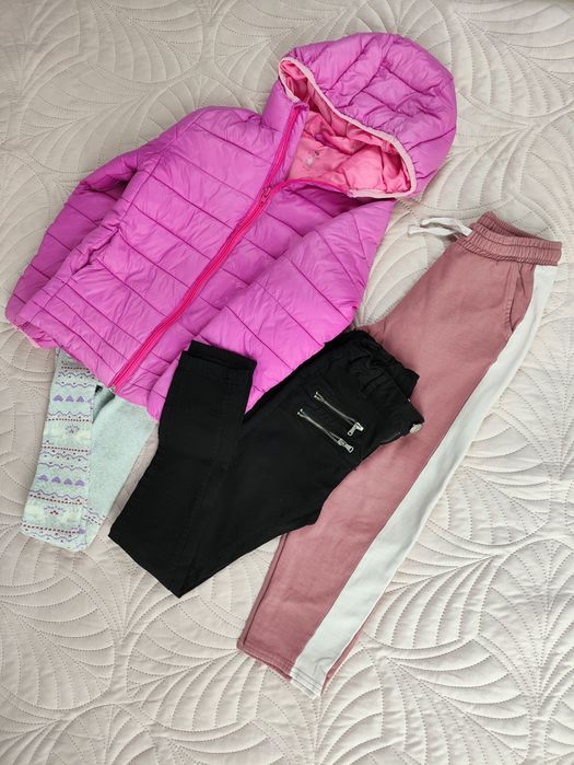 Paka 134: Kurtka, Jeansy, Dresy i Rajstopy (KappAhl, Reserved)