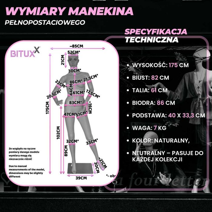 manekin wystawowy manekin damski manekin realistyczny damski 175 cm