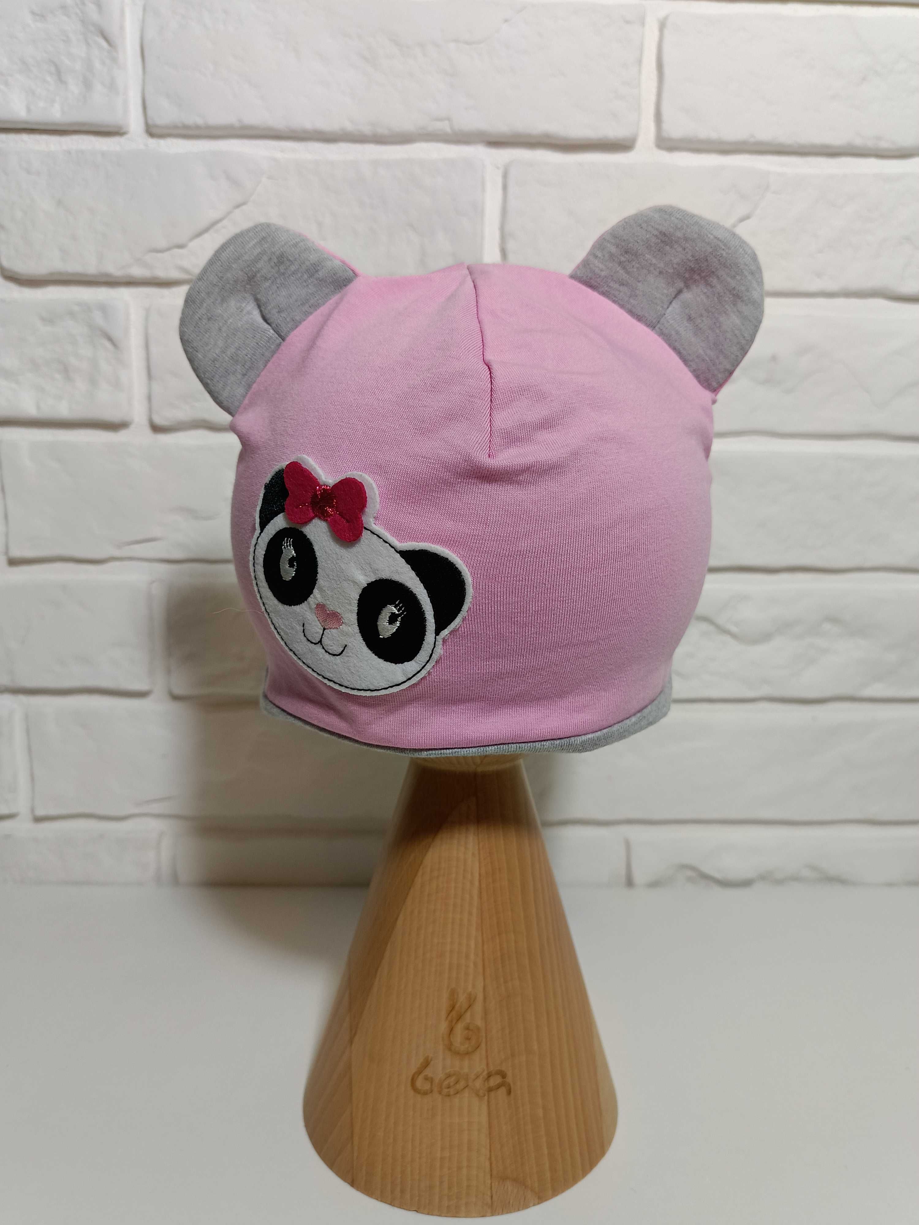 Czapka dziewczęca PANDA roz. 50 cm ok 1-2 lata