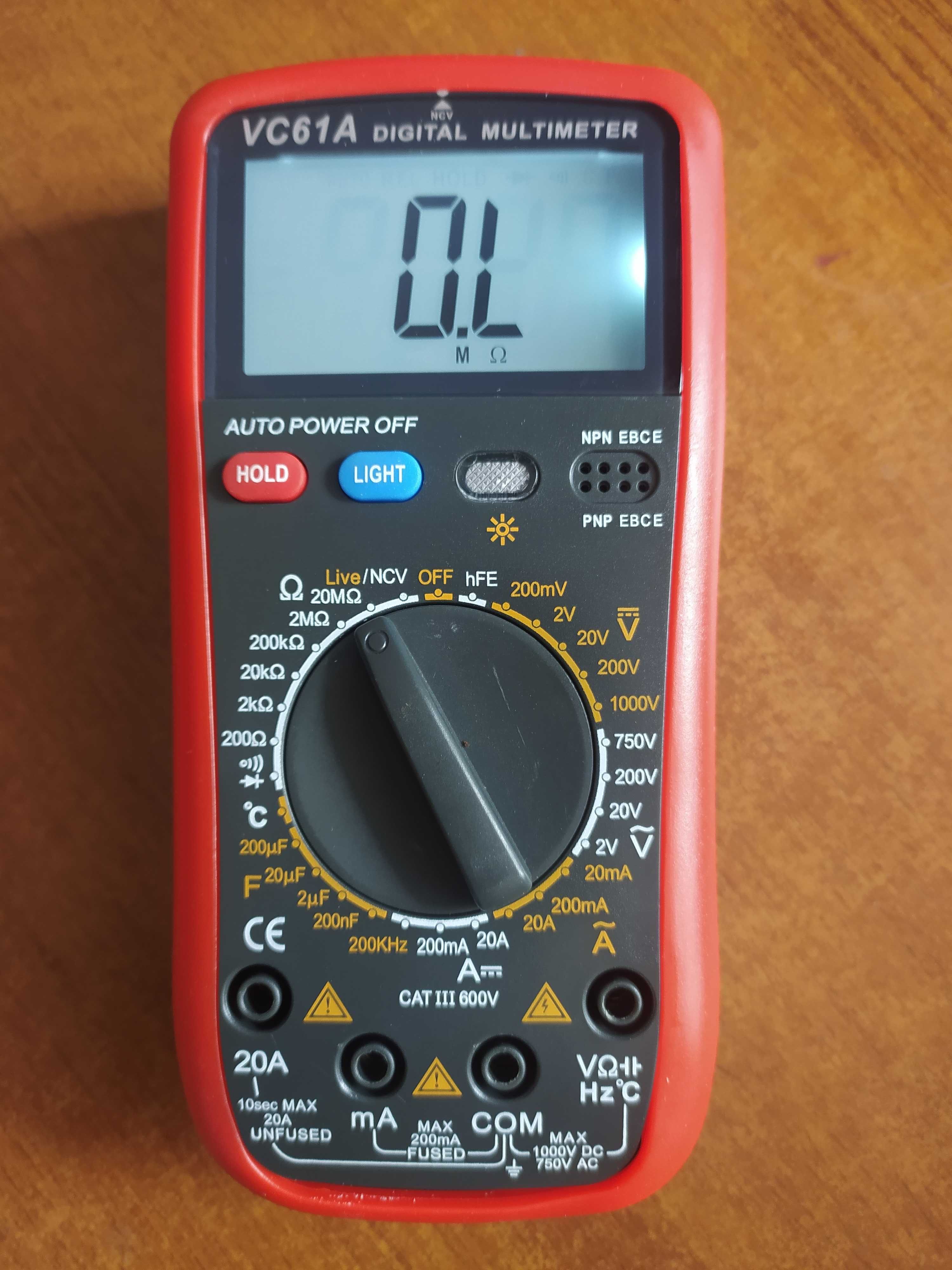 Мультиметр цифровой универсальный VC61A + термопара, тестер