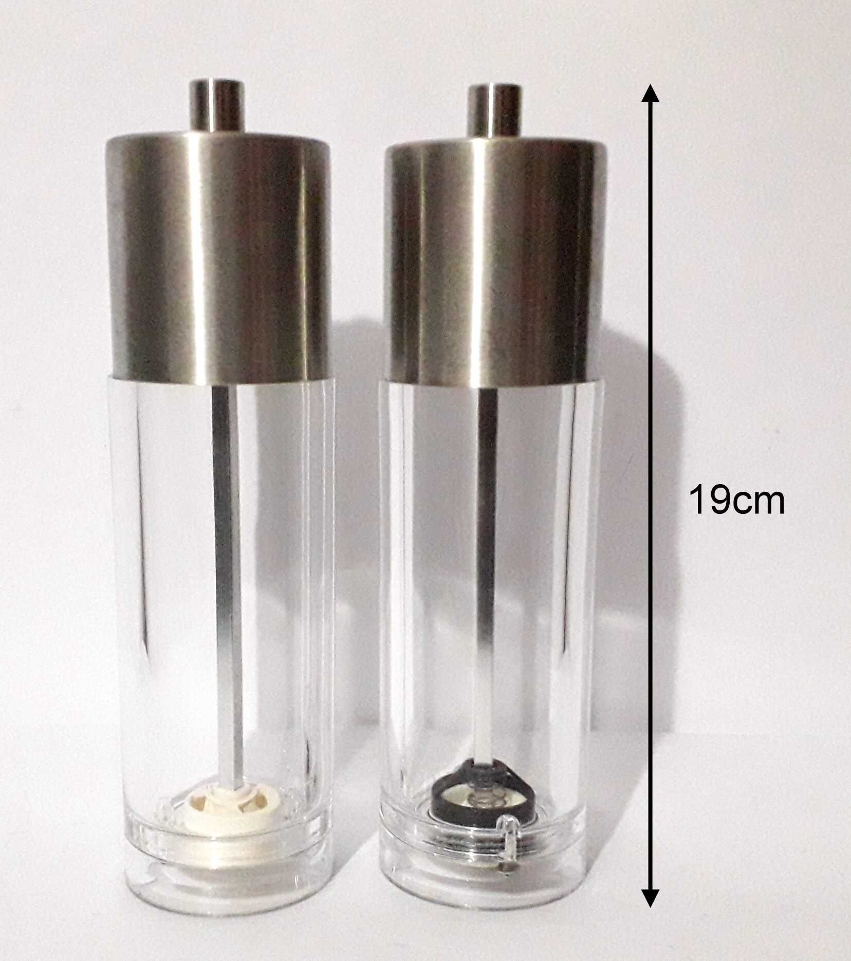 Conjunto de 2 moínhos, saleiro e pimenteiro em acrílico - Novos