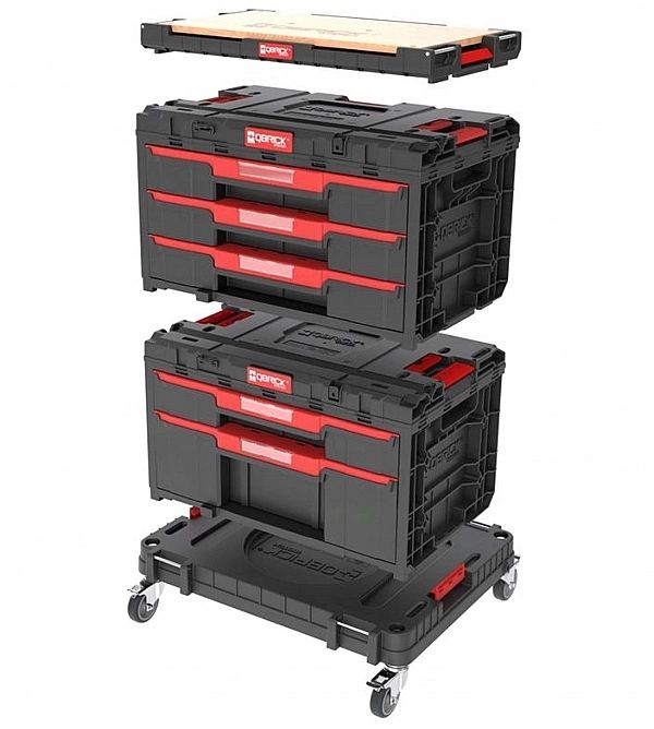 Mobilne Skrzynie Narzędziowe Z Szufladami Qbrick One Workshop Drawers