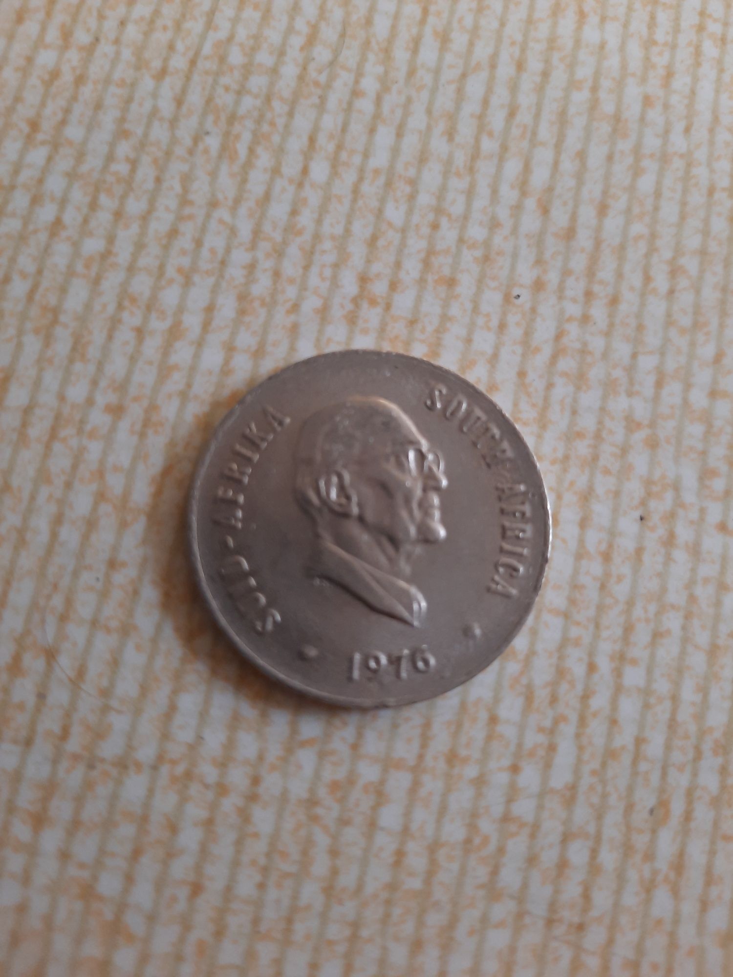 Moeda de 20 cents África  do Sul antiga