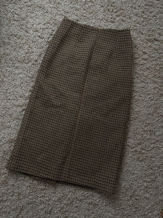 Шерстянная очень теплая юбка в клетку