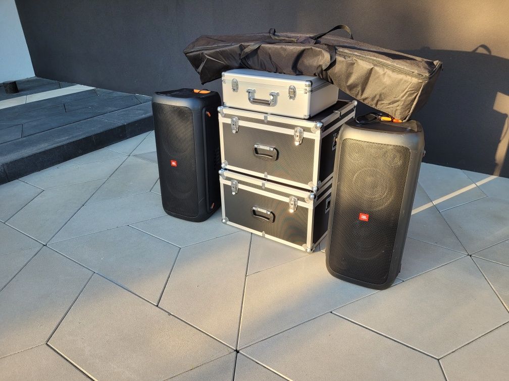 Wynajem nagłośnienia, głośników JBL PartyBox 300 (2szt.) + mikrofony
