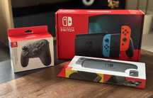 Konsola Nintendo Switch V2 Neon Blue + Neon Red Joy-Con + akcesoria