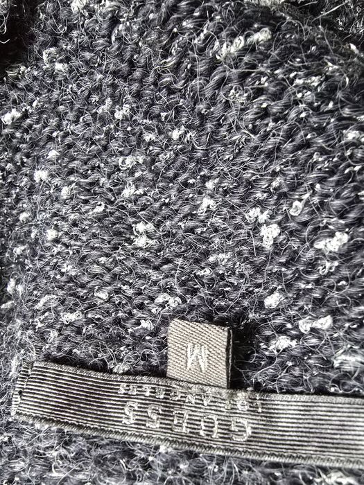 Krótki sweter ciemny  granatowy ze srebrną nitką oversize L Guess