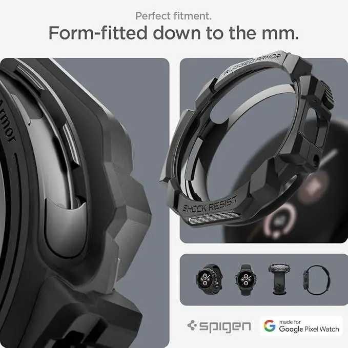 Чехол Spigen Rugged Armor для Pixel Watch 3 45mm Matte Black