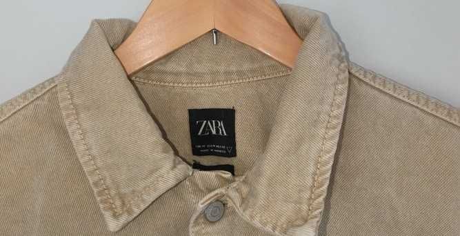 Beżowa kremowa prosta katana jeansowa Zara rozmiar M 38 100% bawełna